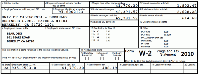 Sample W-2 Sample W-2